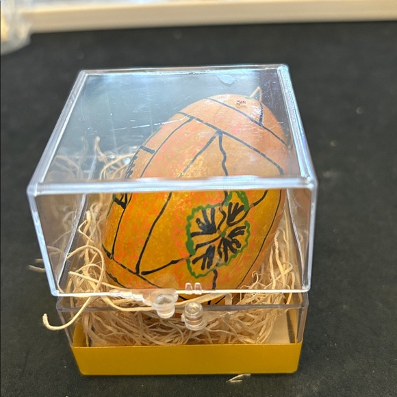 Handcrafted Yellow Wood Rabbit Easter Egg Called Pysanda - Picture 8 of 9